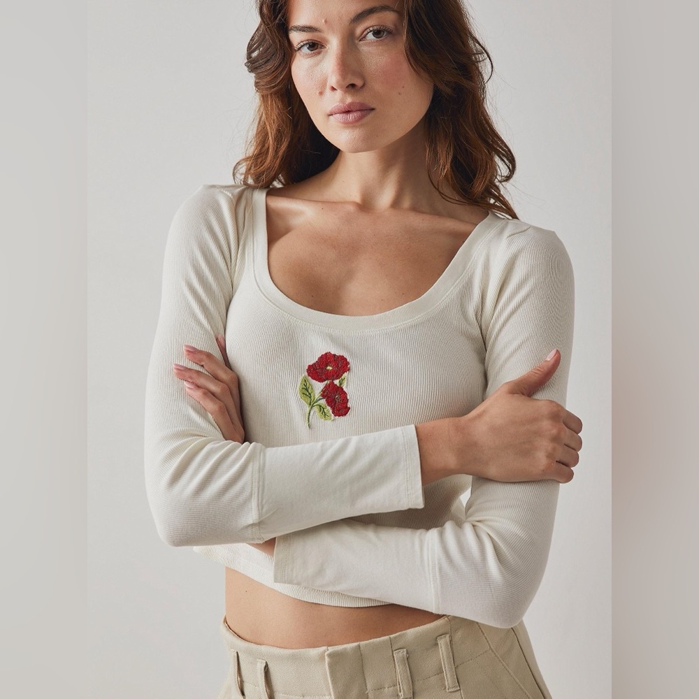 free people at the park long sleeve crop sweater